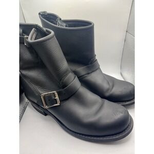 Frye Engineer Boots Black Leather Buckle Motorcycle Biker Men Size 9.5